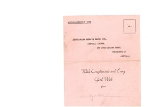 Sanitarium card outer